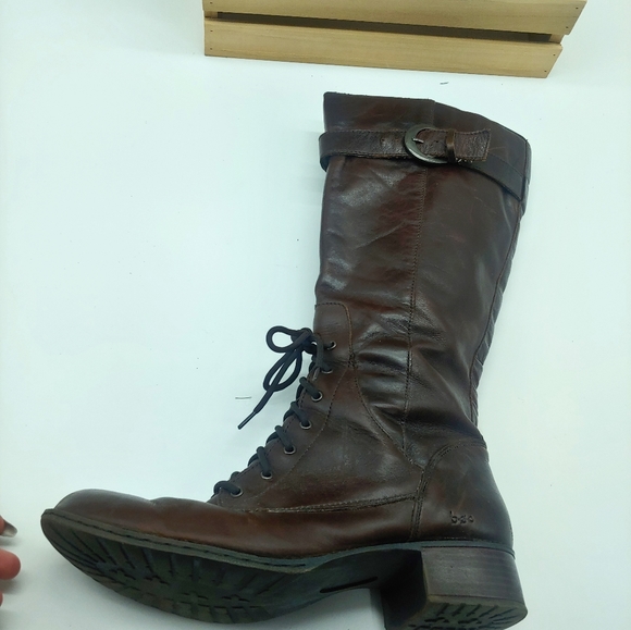 Leather Brown knee high boots 9.5